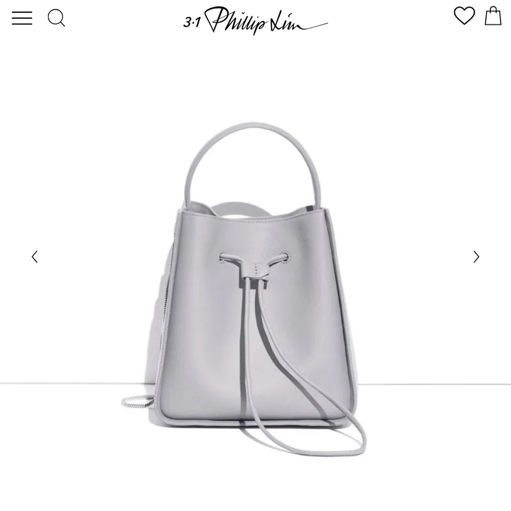 Philip Lim 3.1 grey Soleil bucket bag size small crossbody top handle leather - Picture 10 of 12